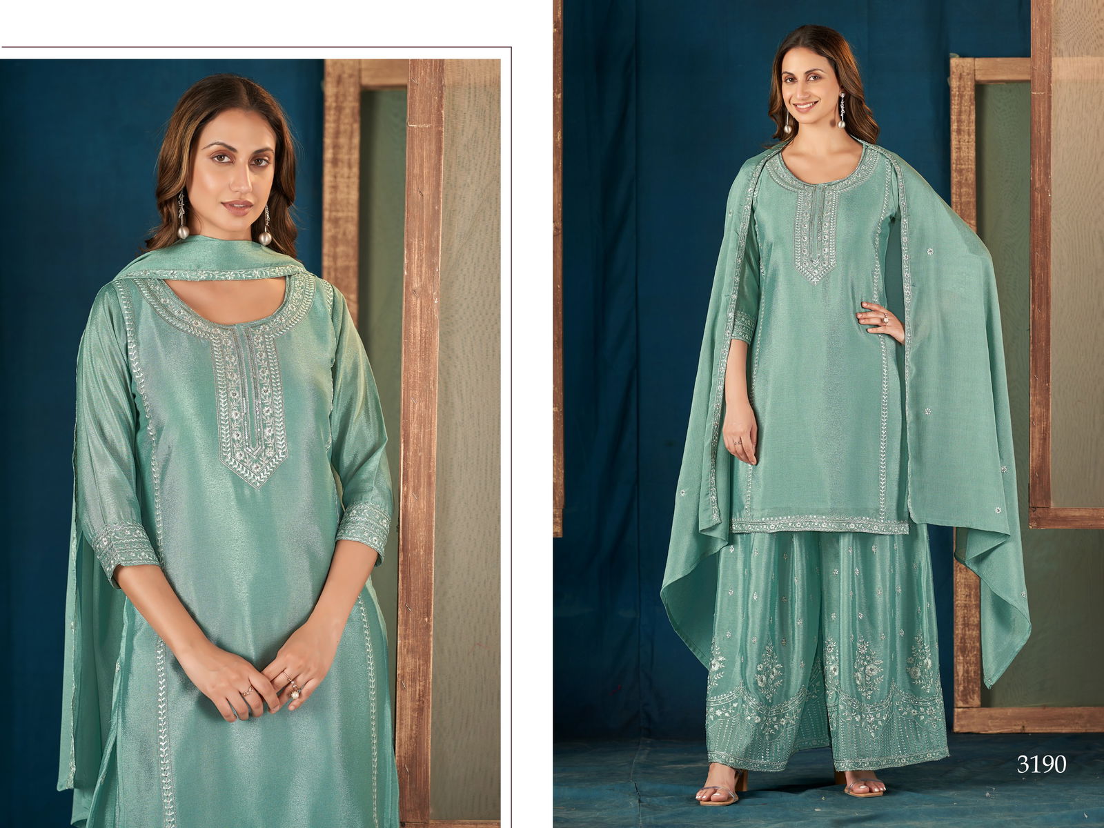 3188 To 3191 By Ladies Flavour Chinon Readymade Suits Exporters In India